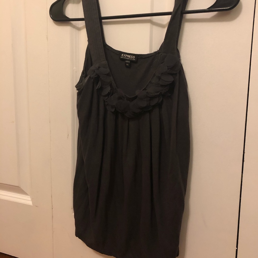 Gray Tank from Express with a flower collar